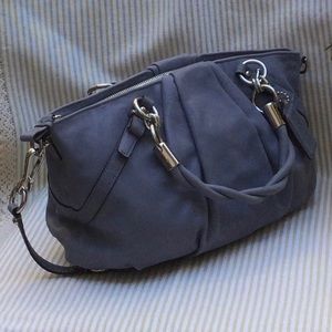 NEW COACH handbag. Lovely soft blue color. Plenty of pockets. Quality leather.